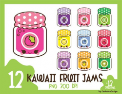Kawaii jam clipart, fruit jam clip art, kawaii food clipart ...