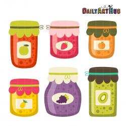 Fruit Jam Jars Clip Art Set