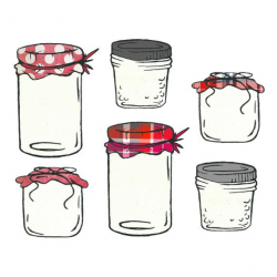 Homemade Jam and Jelly Jar Clipart // Mason Jar Clipart ...
