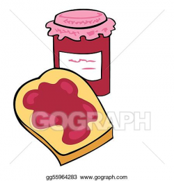 Vector Illustration - Fruit jam jar with crispy bread. EPS ...