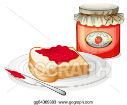 EPS Illustration - A sandwich with a stawberry jam. Vector ...