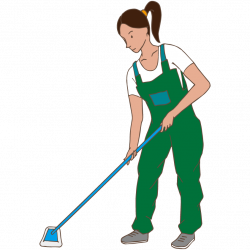 A lady cleans with a mop | Free Illust Net