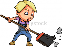 Kid Sweeping The Floor | teacher Ed | Kids vector, Clip art ...
