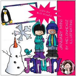 January clip art - Mini - Melonheadz Clipart