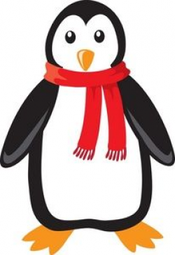 Penguin Clipart Image - A penguin wearing a stylish red ...