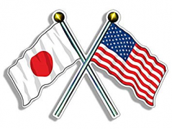 Amazon.com: USA and Japan Waving Flags on Poles Sticker ...