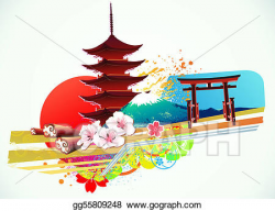 Stock Illustration - Traditional japanese background ...