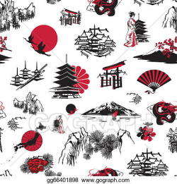 Vector Art - Japan background. Clipart Drawing gg66401898 ...