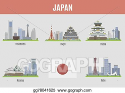 Vector Stock - Cities in japan . Clipart Illustration ...