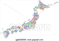 Vector Art - Coloured map of japan - asia -. EPS clipart ...