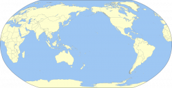Clipart - World Map - Japan POV - colour