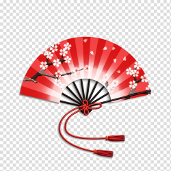 Red, white, and black floral hand fan, 4 Pics 1 Word Japan ...