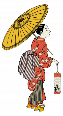 clipartist.net » Clip Art » japanese edo period girl with lantern ...