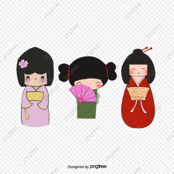 Cartoon Japanese Dress Kimono Style, Cartoon Clipart ...