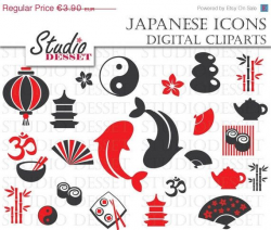 Japanese Icons, Japan Clipart, Oriental Sushi, Koi Fish ...