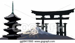 Vector Art - Japanese landmarks. Clipart Drawing gg59417850 ...