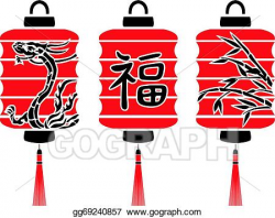 Vector Stock - Japanese lanterns. Clipart Illustration ...