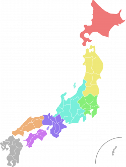 Clipart - Map of Japan (colour)