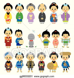 EPS Vector - People of edo period japan 01. Stock Clipart ...