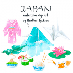 Japan Clipart Travel Clipart Japanese Note Card Mountain Clipart Asian  Clipart
