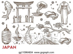 Vector Illustration - Japan symbols japanese nature and ...