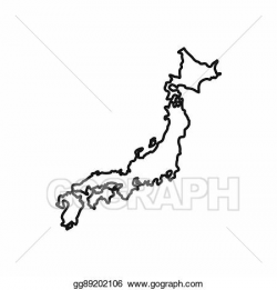 Drawing - Japan map icon, outline style. Clipart Drawing ...