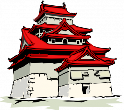 Japanese Pagoda Temple Red Roof - Vector Image