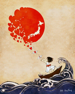 Girl in a boat painting the sun? (Japanese Art) | Japan in ...