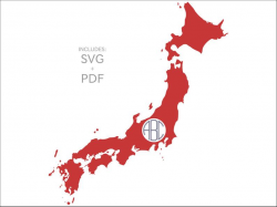 Japan Map SVG, Japanese Monogram, Japan Country, Japan Clipart Japan  Stencil Asian Geography Outline, Vector Cut File, Circle Frame Clip Art