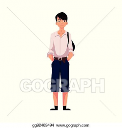 Vector Stock - Japanese teenage schoolboy in typical uniform ...