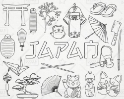 Doodle Japan Clipart Vector Pack, Japanese Doodles, Asia Clipart, Japanese  Vectors, Japan Graphics, Japanese Stickers, SVG, PNG file