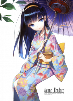 Yukata Anime Girl Render by WenneSkies on DeviantArt | Anime Kimono ...