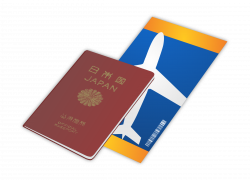 Clipart - Japanese Passport and Ticket