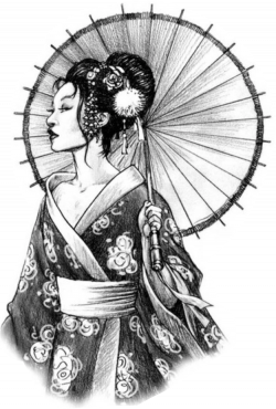 geisha japan interesting art draw picsart tattooed like...