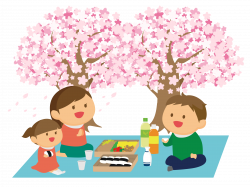 Clipart - Cherry Blossom Viewing