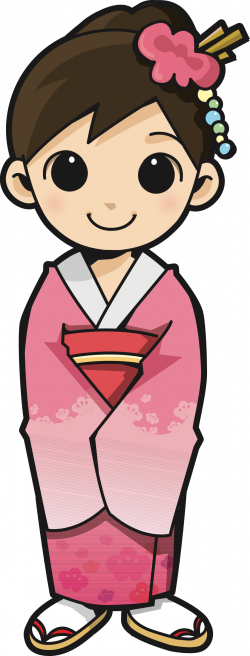 Clipart - Girl in Kimono (#1)