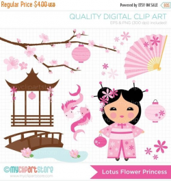 Clipart - Kokeshi Doll / Lotus Flower Princess / Japanese ...