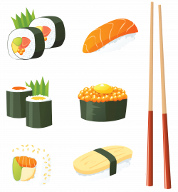 Sushi Japanese Cuisine Seafood Clip art - Japanese Sushi PNG Vector ...