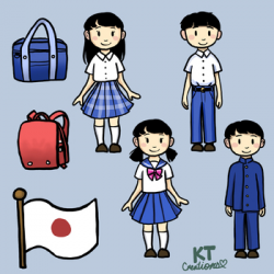 Japanese School Students Clipart