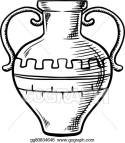 Vector Illustration - Ancient isolated amphora icon sketch ...