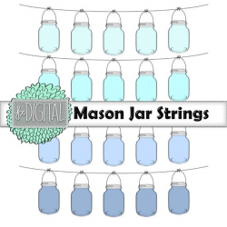 Mason Jar String Lights - Mason Jar Clipart, Mason Jar Clip Art, Mason Jar  Graphics, Jar Clipart, Glass Clipart, String Border Clipart
