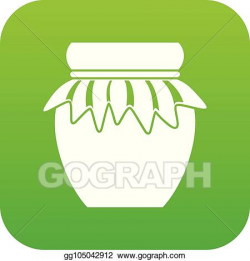 EPS Vector - Jam in glass jar icon digital green. Stock ...