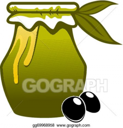 EPS Illustration - Jar of fresh green olive oil. Vector ...