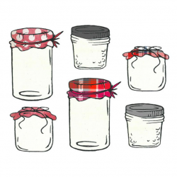 Homemade Jam and Jelly Jar Clipart // Mason Jar Clipart