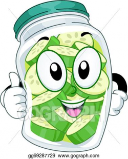 Vector Art - Pickle jar mascot. Clipart Drawing gg69287729 ...