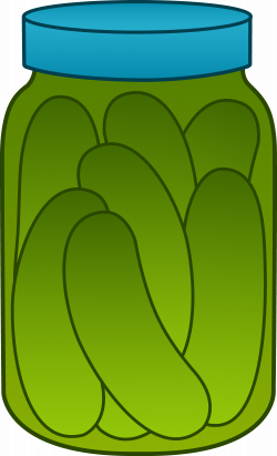 Jar of Green Pickles - Free Clip Art