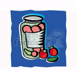 Vegetables preserved in jar clipart. Royalty-free clipart # 128779