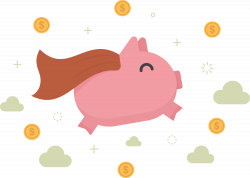 Piggy bank Money Clip art - Pink superman pig 2375*1696 transprent ...