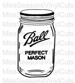 Mason Jar SVG File,Ball Mason Jars SVG File,Vector Clip Art ...