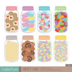 Sweet Jars Digital Clipart, Cookie Jar Clipart, Candy Jar Clipart